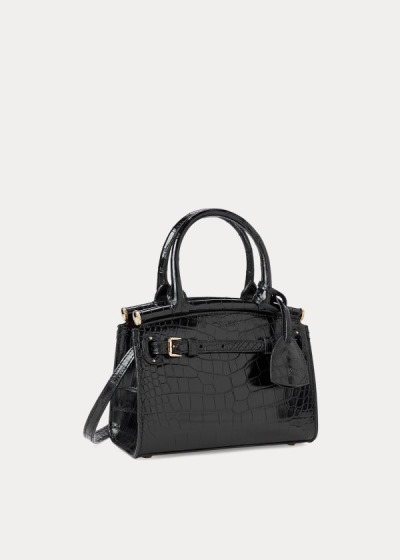 Bolsos De Mano Ralph Lauren Mujer Negros - Alligator Mini RL50 - PRWOL5246